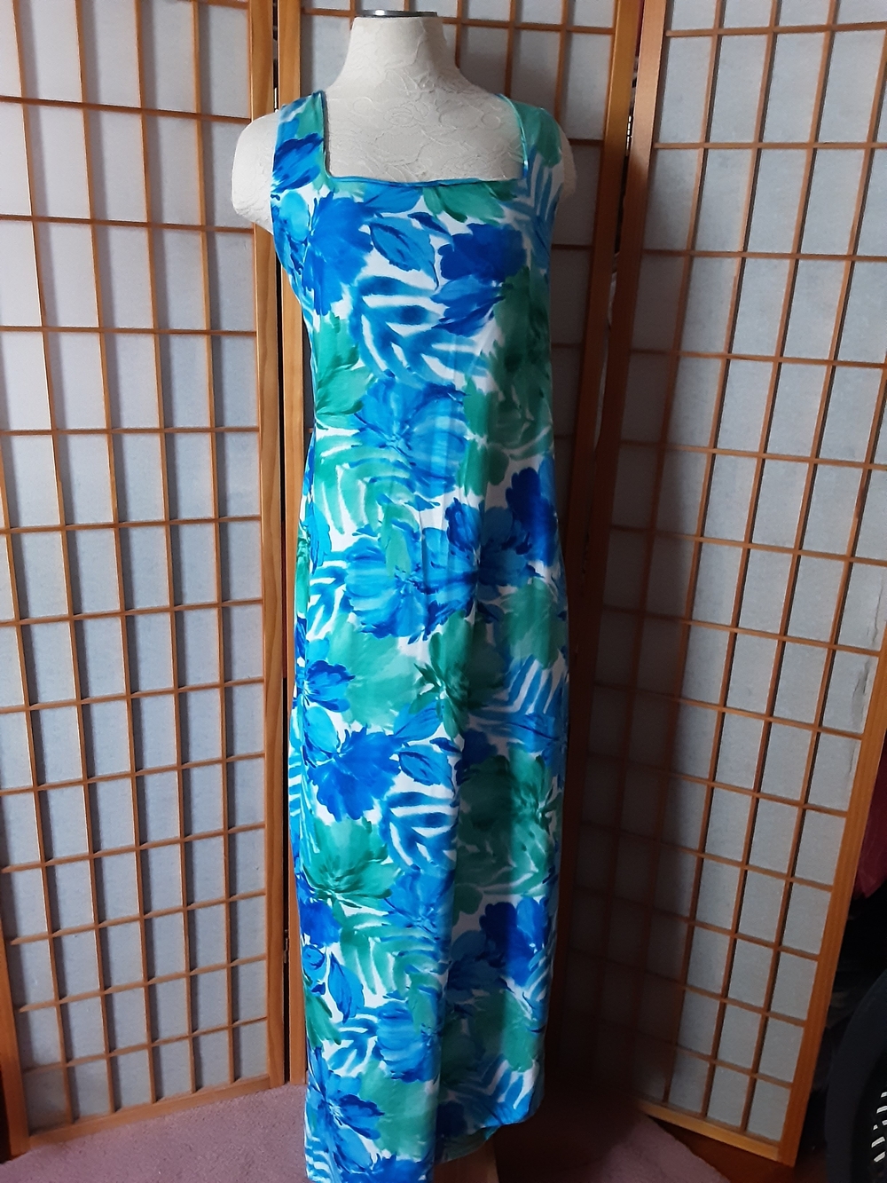 "Boohoo" Blue & Teal Floral Maxi Dress